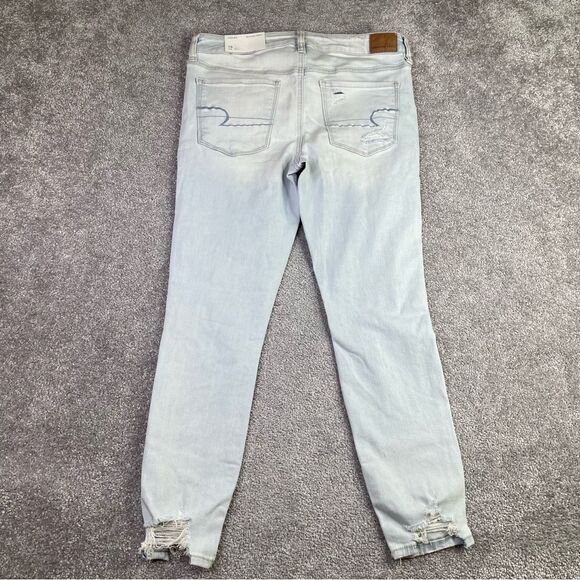 American Eagle Jegging Jeans Women's 10 Short Blue Mid-Rise Light Wash Denim - Picture 3 of 13
